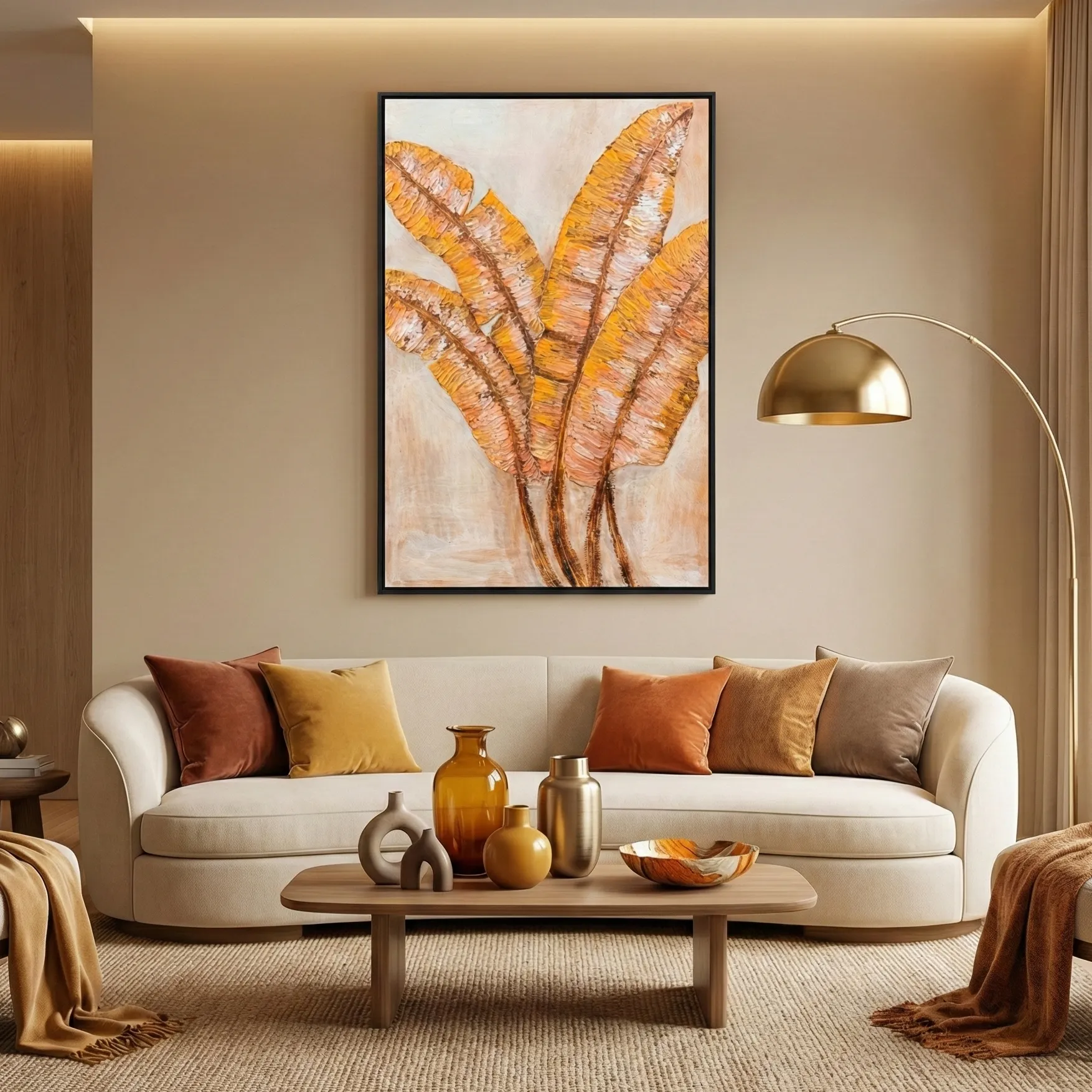 Amber-Solstice-Flora-Hand-painted-metallic-foliage-color-wall-art-5.webp Amber Solstice Flora Hand painted metallic foliage color wall art - Image 1