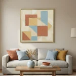 Architectural Calm – Minimal Impasto Geometric Wall Decor