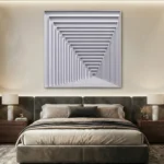 Architectural Depth – Modern White Relief Panel