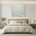 Arctic Silence Monochromatic heavy texture abstract minimal wall art