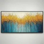 Azure Forest Gilded Blue vertical lines gold canopy color art - Image 2