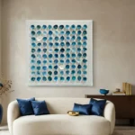 Azure Mosaic – 3D Modern Mixed Media Decor - Image 3