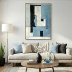 Cerulean Geometric Modern shapes in cool tones Abstract wall decor