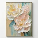 Cream Pastel Flora Soft yellow and pink petals color wall art - Image 2