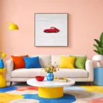 Crimson Motion – Textured Minimalist Abstract Wall Art - Image 3