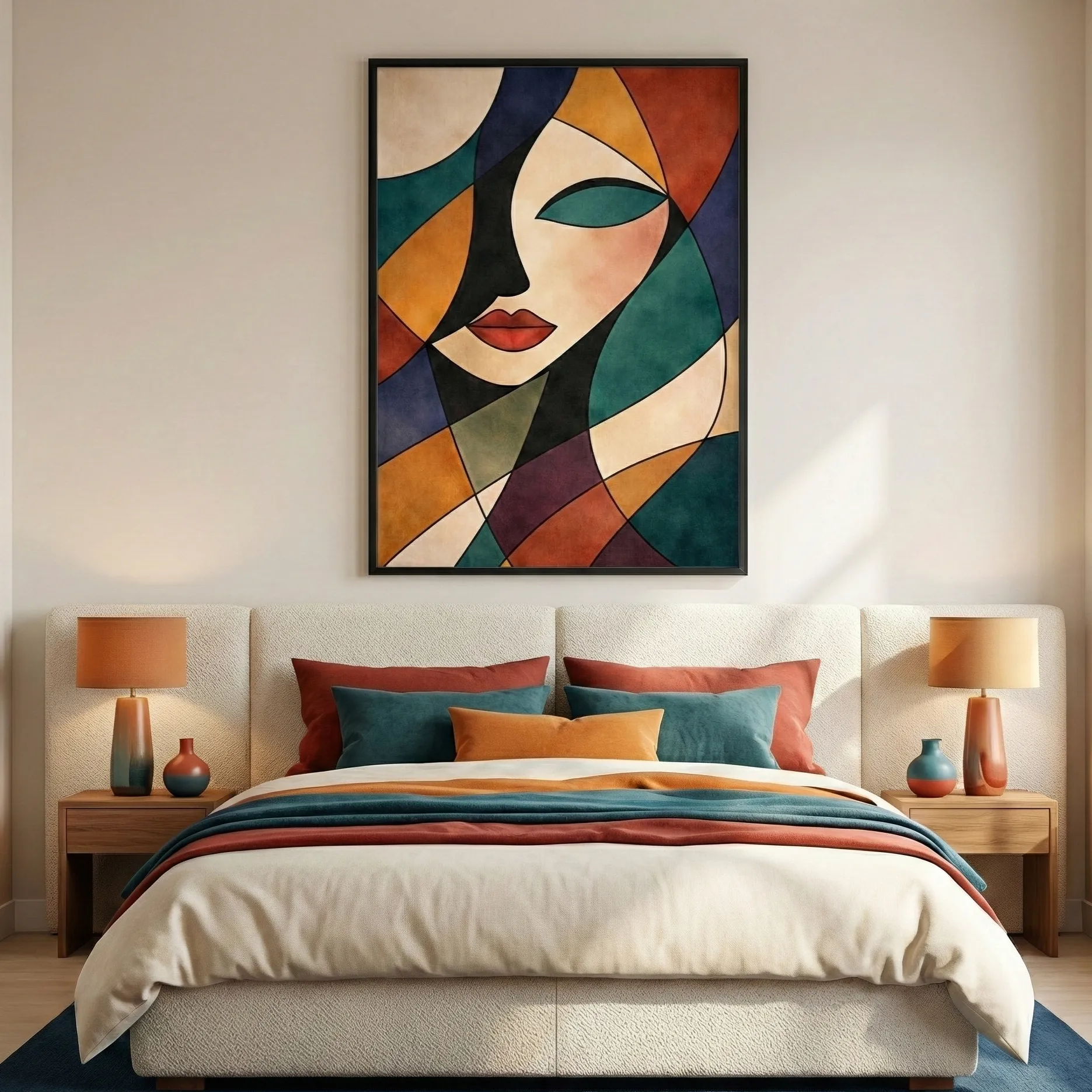 Cubist-Muse-Abstract-portrait-with-rich-warm-hues-abstract-wall-art-2.webp Cubist Muse Abstract portrait with rich, warm hues abstract wall art - Image 1