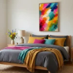 Dynamic Color Burst Bold, energetic multi-color brushstrokes abstract wall art - Image 4