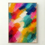 Dynamic Color Burst Bold, energetic multi-color brushstrokes abstract wall art - Image 2