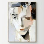 Earthen Impasto Visage Thick paint,  muted tones color wall art - Image 2
