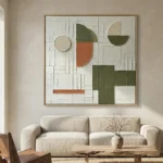 Earthy Geometrics – Wabi Sabi Textured Wall Art - Image 4
