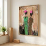 Emerald Grace – Textured Figurative Abstract Wall Decor - Image 3