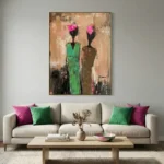 Emerald Grace – Textured Figurative Abstract Wall Decor - Image 5