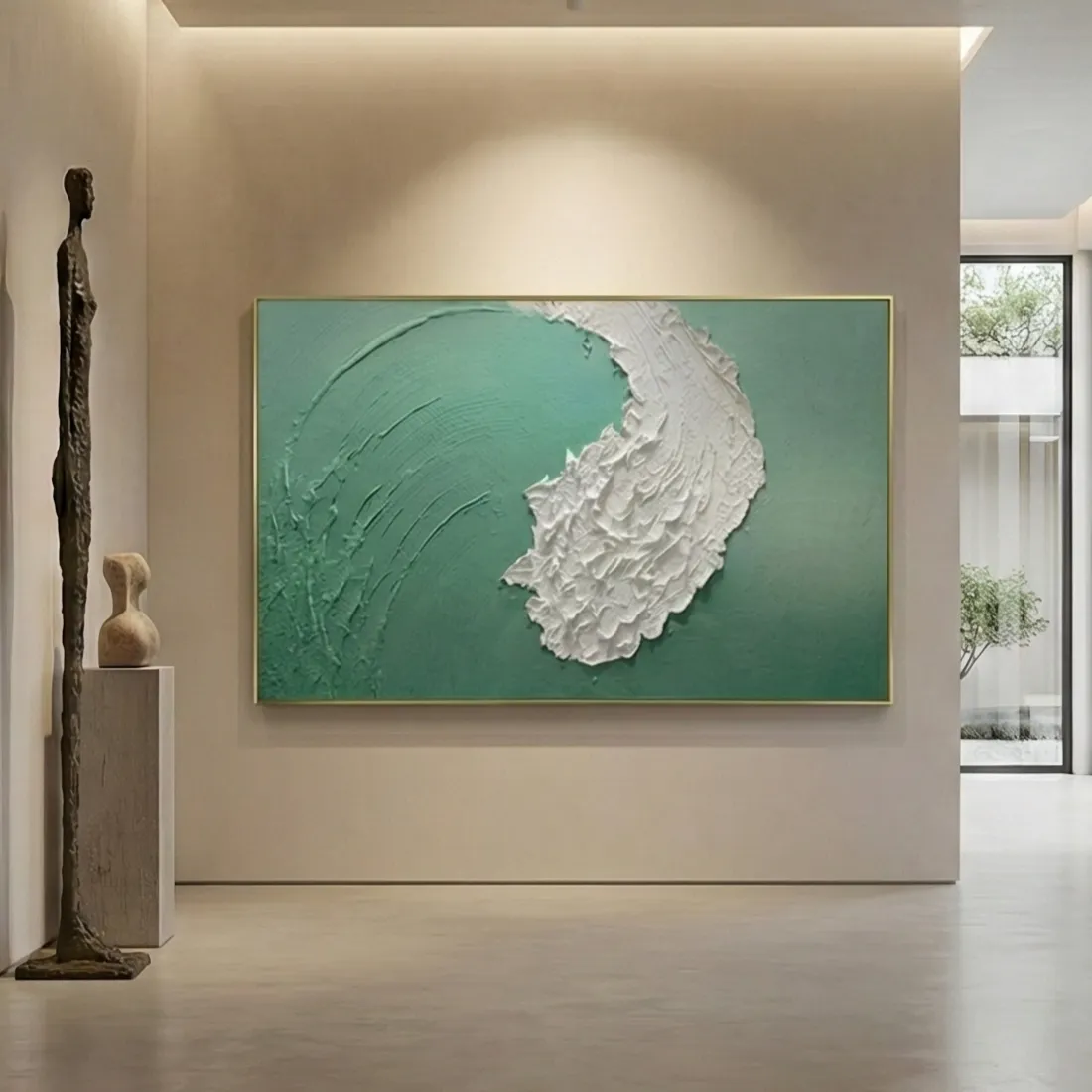 Emerald-Tide-Flow-Heavy-textured-3D-motion-minimal-wall-art-4.webp Emerald Tide Flow Heavy textured 3D motion minimal wall art - Image 1