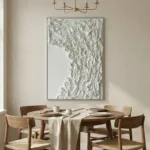 Ethereal Cascade – Abstract Fabric Relief Wabi Sabi Art - Image 3