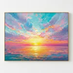 Ethereal Dawn Textured sky waters color wall art - Image 2