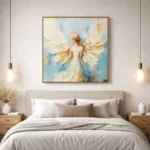 Ethereal Guardian Angel – Textured Wall Decor Abstract Art