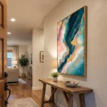 Ethereal Tide Fusion – Contemporary Abstract Wall Art with Gold Leaf - Image 4