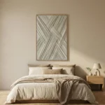 Geometric Crisscross – Off-White Wall Art Wabi Sabi