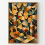 Geometric Melody Warm colorful fractured still life abstract wall decor - Image 2