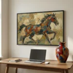 Geometric Stallion in Motion – Modern Abstract Horse Wall Art - Image 3