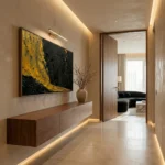 Gilded Noir Impasto Black and yellow relief painting minimal wall art - Image 5