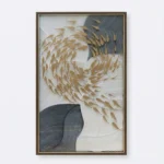 Gilded Ocean Tides – Abstract Textured Wall Decor - Image 2