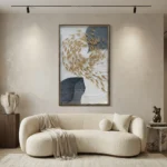 Gilded Ocean Tides – Abstract Textured Wall Decor