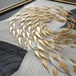 Gilded Ocean Tides – Abstract Textured Wall Decor - Image 3