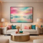 Golden Calm Vista ethereal waters glow color wall art
