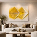 Golden Convergence – Geometric Sculptural Wall Art