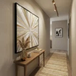 Golden Radiance Textured gold and silver starburst abstract wall art - Image 3