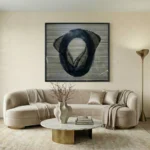 Midnight Geometric Portal – Abstract Textured Wall Decor