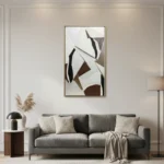 Mocha Minimalist – Luxury Abstract Textured Collage Art