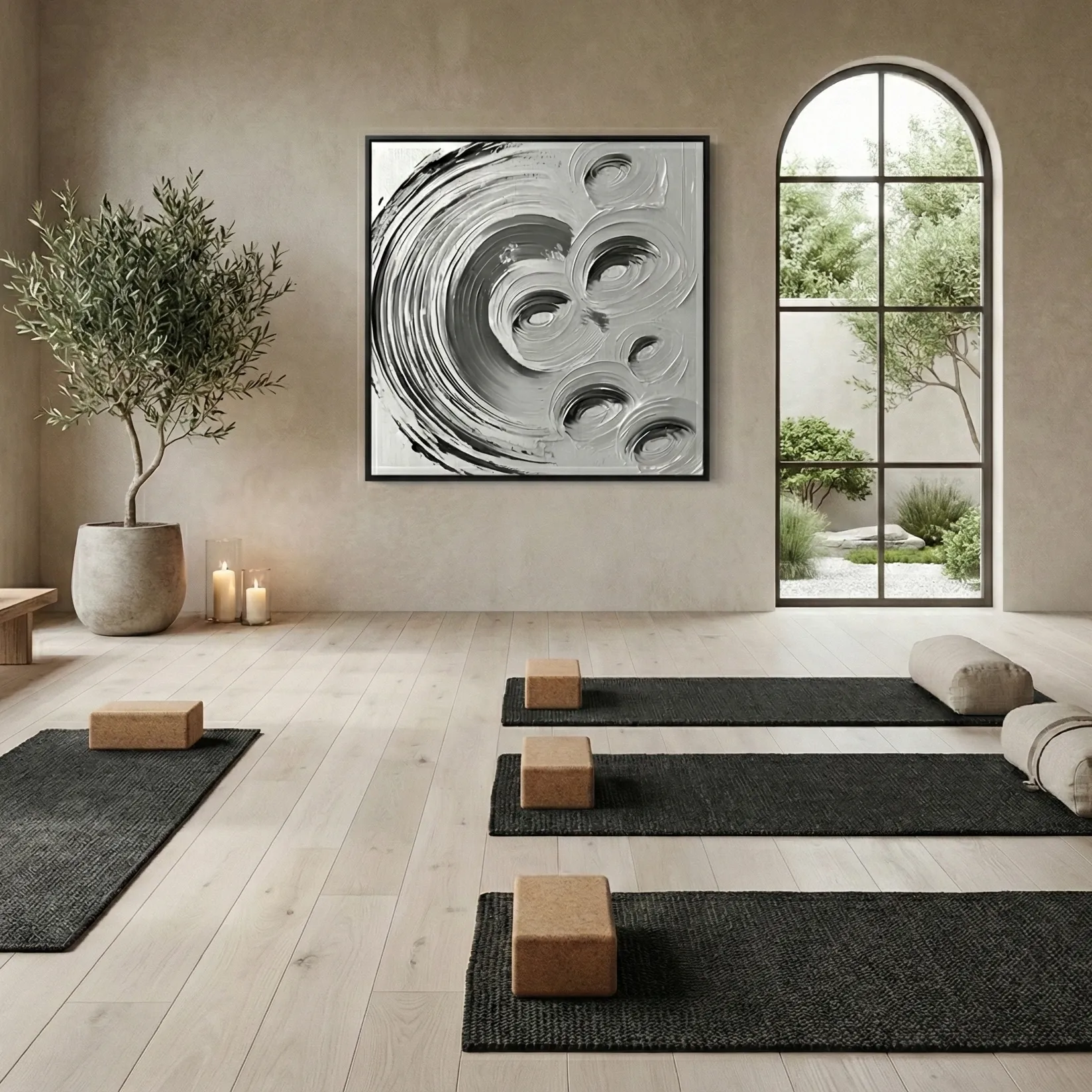 Modern-Orbit-Black-framed-textured-paint-swirls-minimal-wall-decor-2.webp Modern Orbit Black framed textured paint swirls minimal wall decor - Image 1