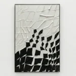 Monochrome Fracture – 3D Geometric Abstract Wall Decor - Image 2