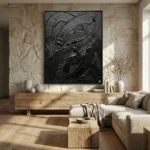 Noir Nexus – Modern Wabi Sabi Textured Wall Decor - Image 4