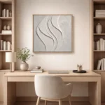 Pebble Gray Undulation Deep organic plaster waves minimal wall art