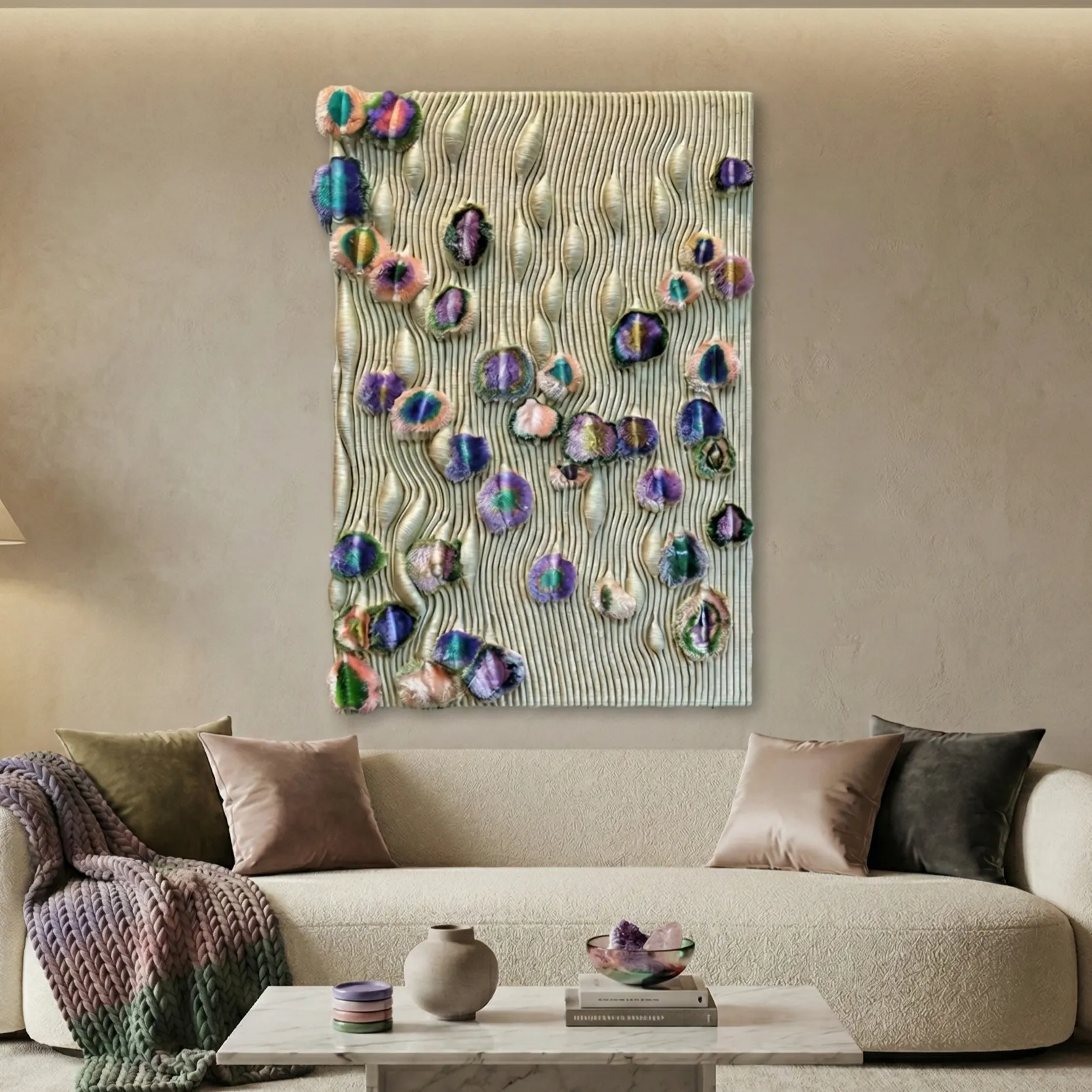 Prismatic-Petals-–-3D-Textured-Wall-Decor-3.webp Prismatic Petals – 3D Textured Wall Decor - Image 1