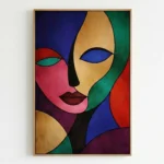 Prismatic Soul Vibrant cubist-style portrait Abstract wall art - Image 2