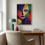 Prismatic Soul Vibrant cubist-style portrait Abstract wall art - Image 5