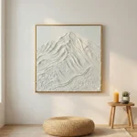 Pristine Ridges – Wabi Sabi 3D Impasto Decor - Image 3