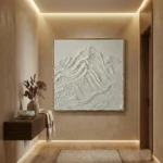 Pristine Ridges – Wabi Sabi 3D Impasto Decor - Image 5