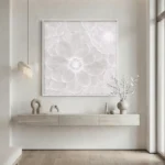Pure Ethereal Bloom Soft monochrome botanical design Minimal wall art - Image 4