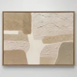 Quiet Terrain – Minimal Beige & White Textured Art - Image 2