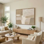 Quiet Terrain – Minimal Beige & White Textured Art - Image 5