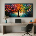 Radiant Canopy Bright multi-color abstract tree color wall art - Image 5