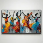 Radiant Harmony Strings Textured figures playing instruments color art - Image 2