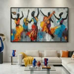 Radiant Harmony Strings Textured figures playing instruments color art