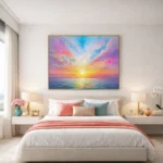 Radiant Horizon – Vibrant Textured Sunset Seascape color wall art - Image 3