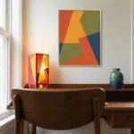 Radiant Intersection Vibrant interlocking sharp forms abstract art